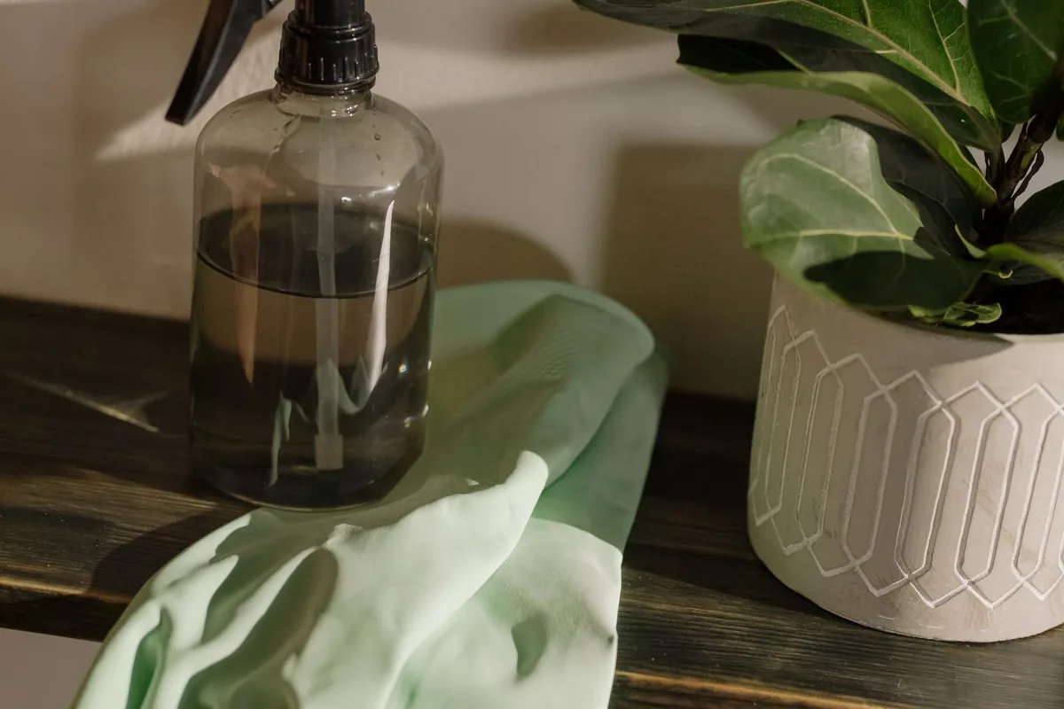 Biohazard cleanup technician in protective equipment, Williamsville, NY